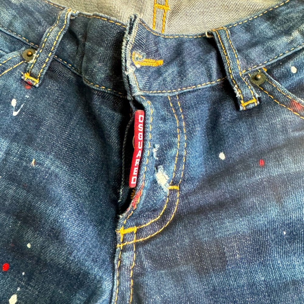 Dsquared2 slightly distressed with paint specks,  size 38, fits like a 2
